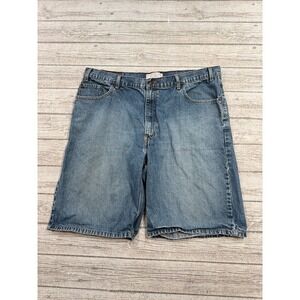 Vintage 90s Levi's Shorts Mens 40 Blue Denim Classic Relaxed Fit Bermuda Utility